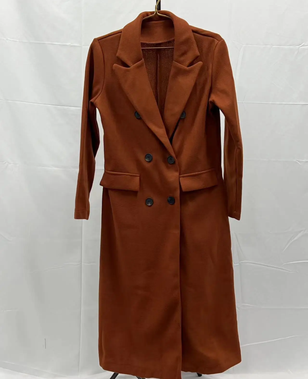 Lange Elegante Getailleerde Trenchcoat voor Dames | Perfect voor Herfst en Winter