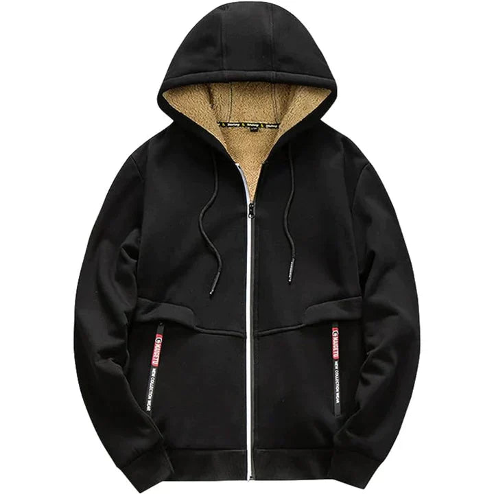 Heren Hoodie met Rits – Fleece Binnenvoering