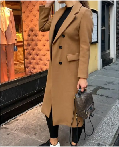 Lange Elegante Getailleerde Trenchcoat voor Dames | Perfect voor Herfst en Winter