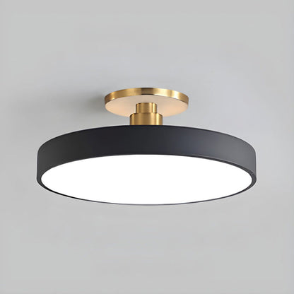 Moderne runde LED-Deckenleuchte – Schlanke halb eingebaute Lampe mit energiesparender Beleuchtung
