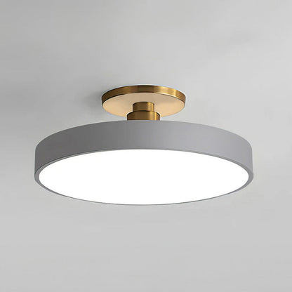 Moderne runde LED-Deckenleuchte – Schlanke halb eingebaute Lampe mit energiesparender Beleuchtung