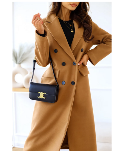 Lange Elegante Getailleerde Trenchcoat voor Dames | Perfect voor Herfst en Winter