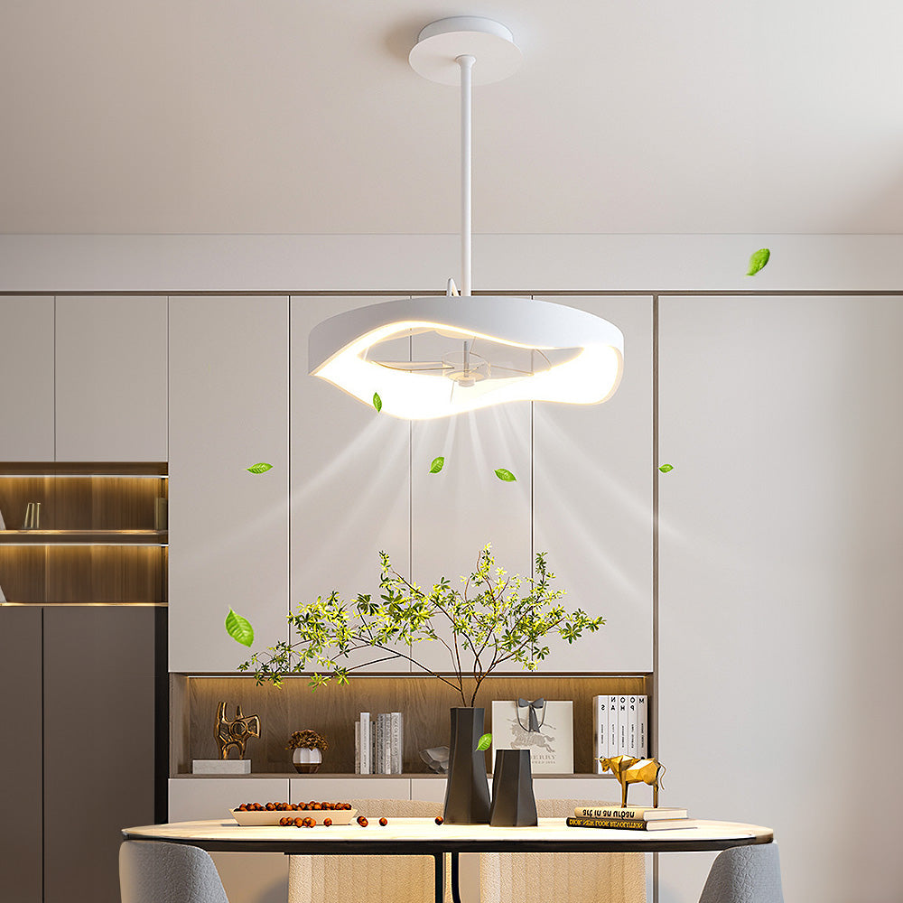 Minimalismus Eisen Weiß Deckenventilator mit Licht