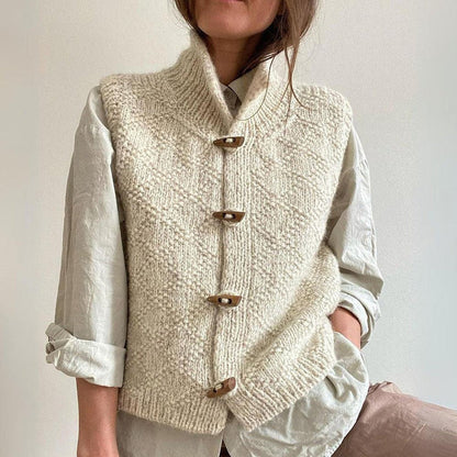 Ärmellose Damenstrickjacke aus Wollmischung – Elegant und vielseitig