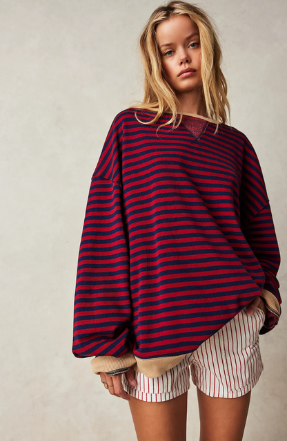 Oversized Gestreepte Damestrui – Comfortabel, Tijdloos & Stijlvol