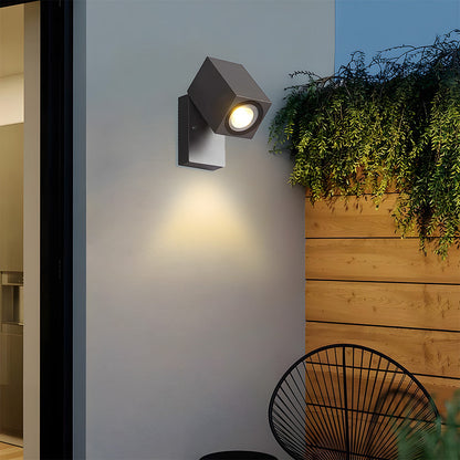 Modern Black Outdoor Rotatable Wall Lamp