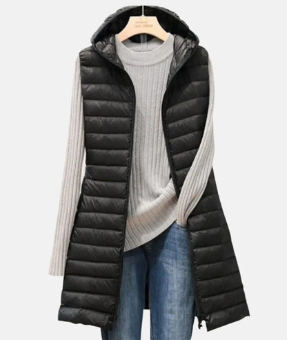 Licht Gewatteerde Lange Damesjas – Casual en Modern voor de Winter