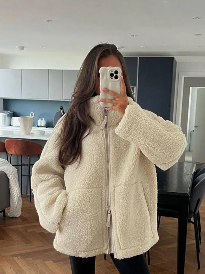 Stijlvolle Dames Teddyjas – Zacht en Warm voor Herfst en Winter