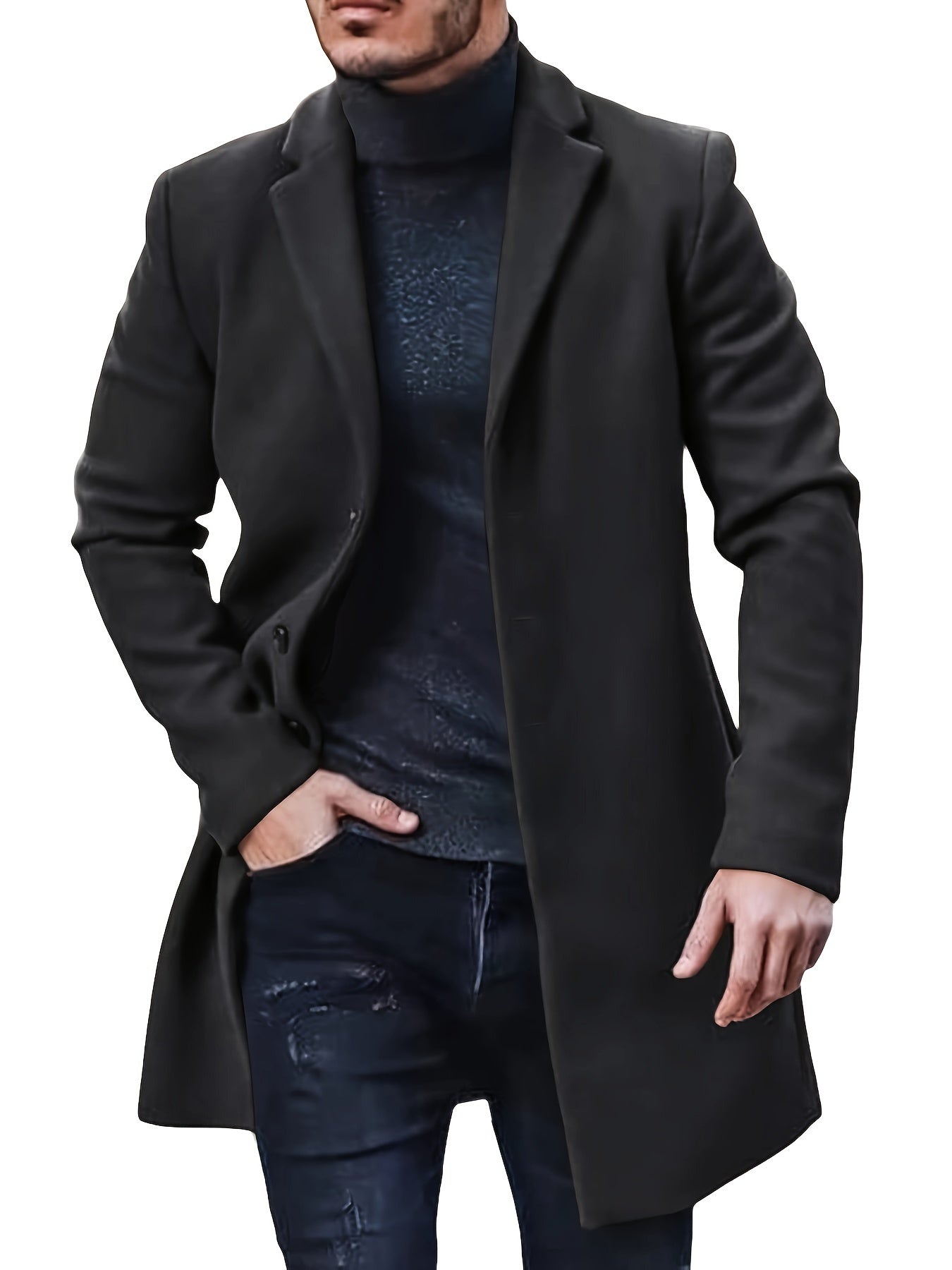 Heren Winterjas met Knoopsluiting – Elegant en Warm