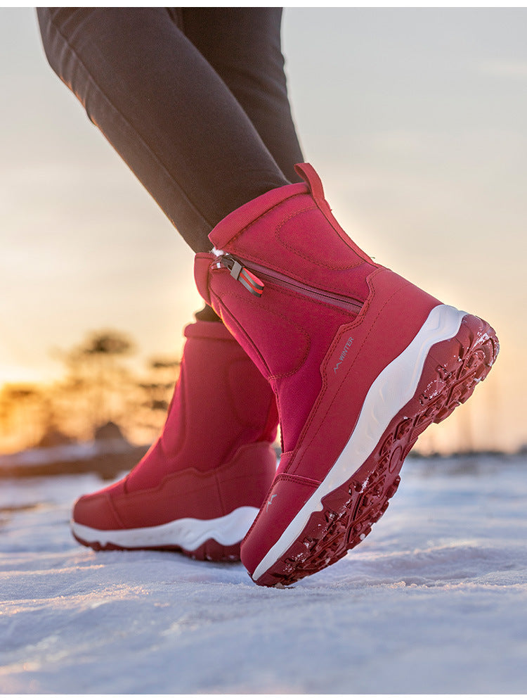 Dames Winter Laarzen met Zijrits - Waterdichte, Antislip, Duurzame Sneeuwlaarzen met Warme Voering