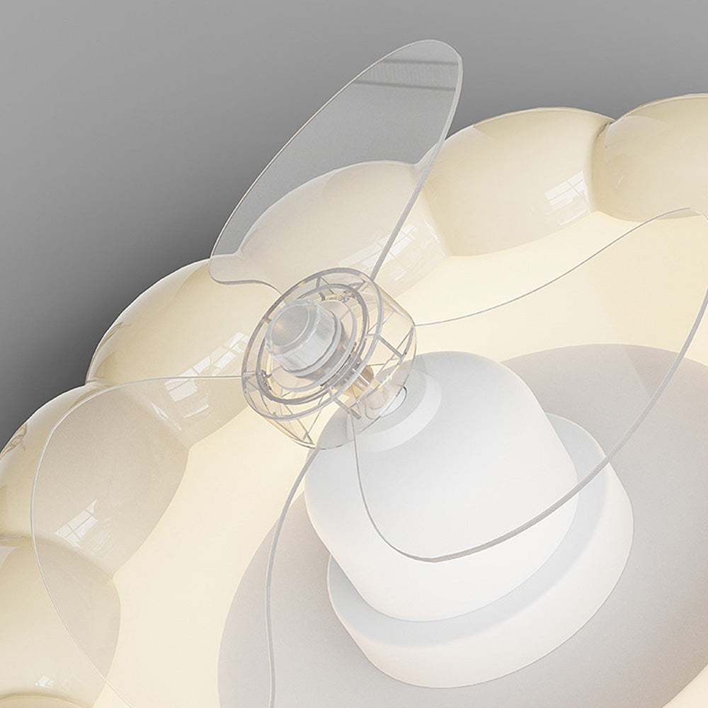 Macaron Simple Bedroom Ceiling Fan With Light