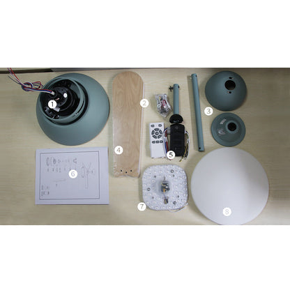 Nordic Modern Simple Flush Ceiling Fan With LED Lighting