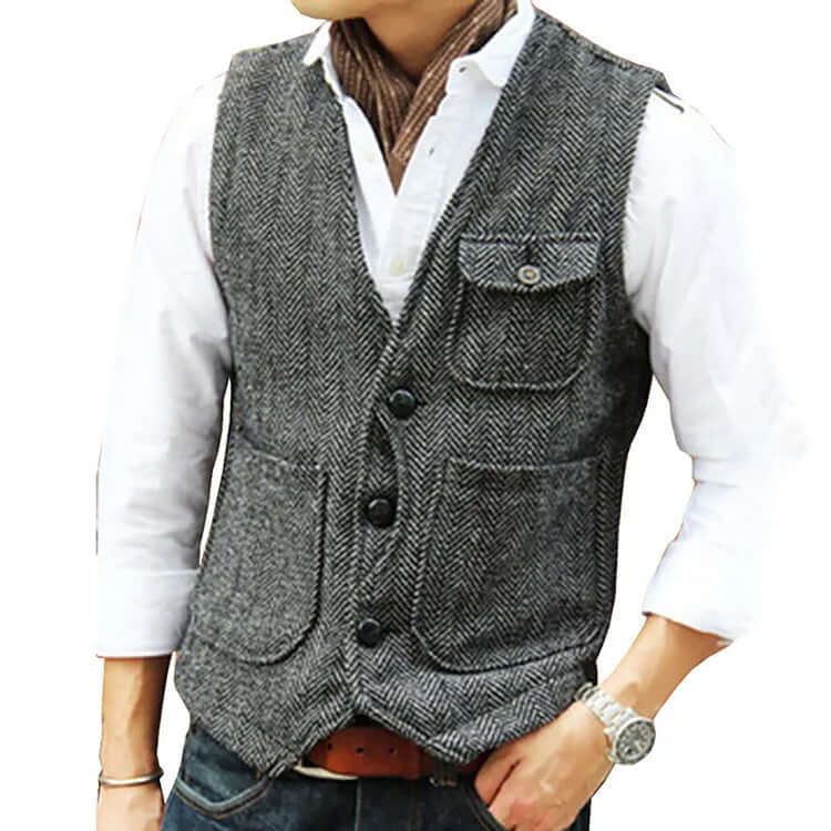 Heren Gilet van Kasjmierlook – Enkele Sluiting, Elegant en Comfortabel