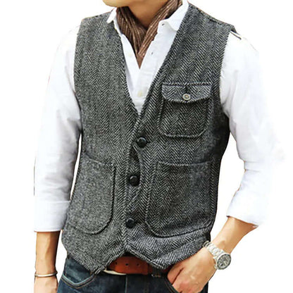 Heren Gilet van Kasjmierlook – Enkele Sluiting, Elegant en Comfortabel
