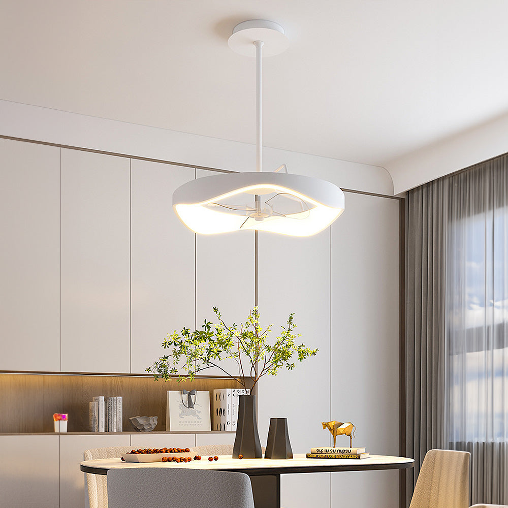 Minimalismus Eisen Weiß Deckenventilator mit Licht