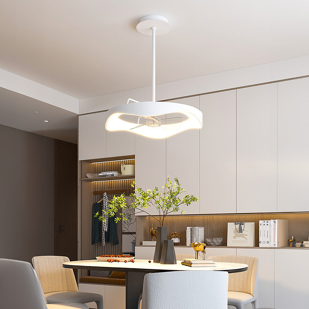 Minimalismus Eisen Weiß Deckenventilator mit Licht