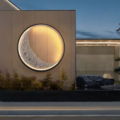 Art Decor Moon Shaped Waterproof Outdoor LED Wall Lights IP65