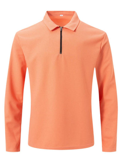 Heren Wafelshirt met Lange Mouwen en V-hals – Casual en Comfortabel