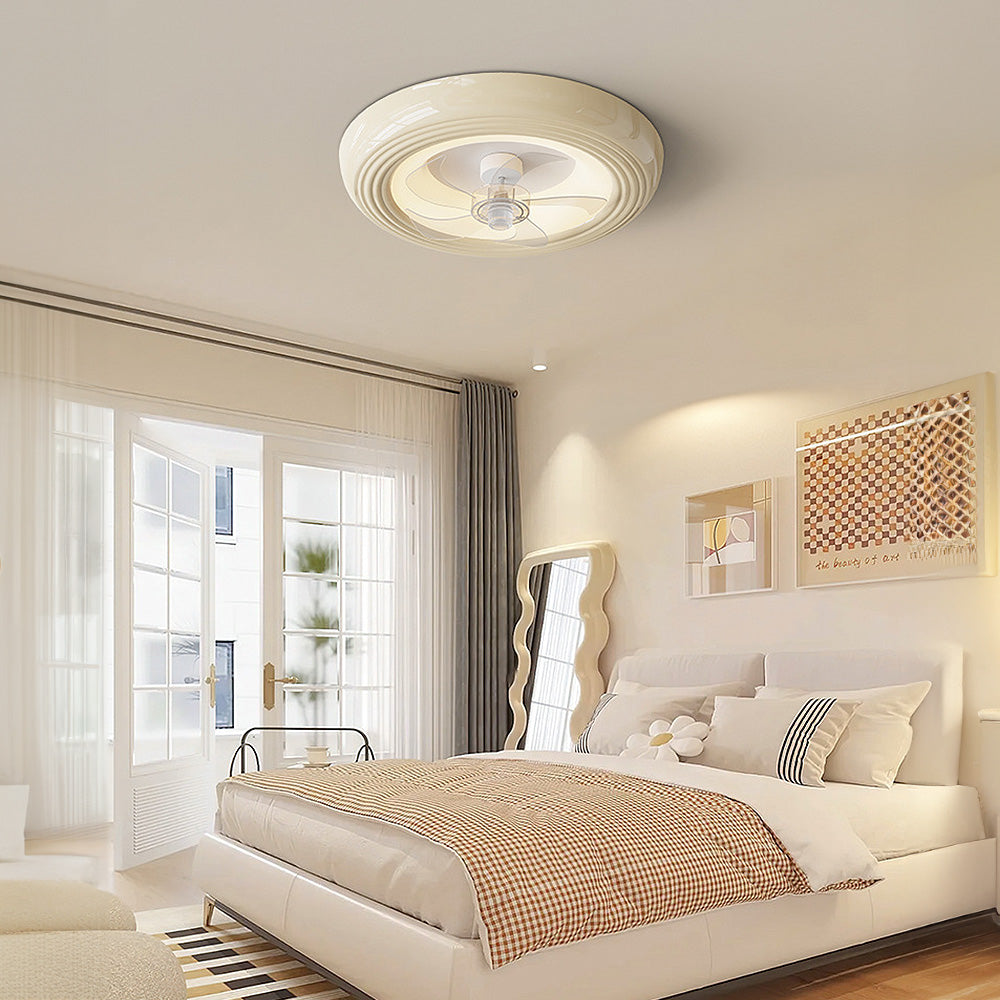 Macaron Simple Bedroom Ceiling Fan With Light