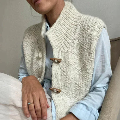 Ärmellose Damenstrickjacke aus Wollmischung – Elegant und vielseitig