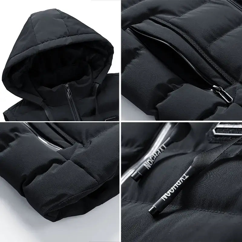 Gewatteerde donsbodywarmer met capuchon voor heren – Licht & warm