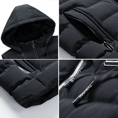 Gewatteerde donsbodywarmer met capuchon voor heren – Licht & warm