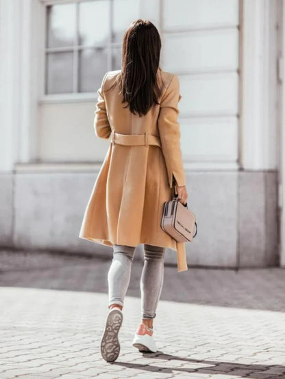 Klassieke Dames Trenchcoat met Dubbele Striksluiting
