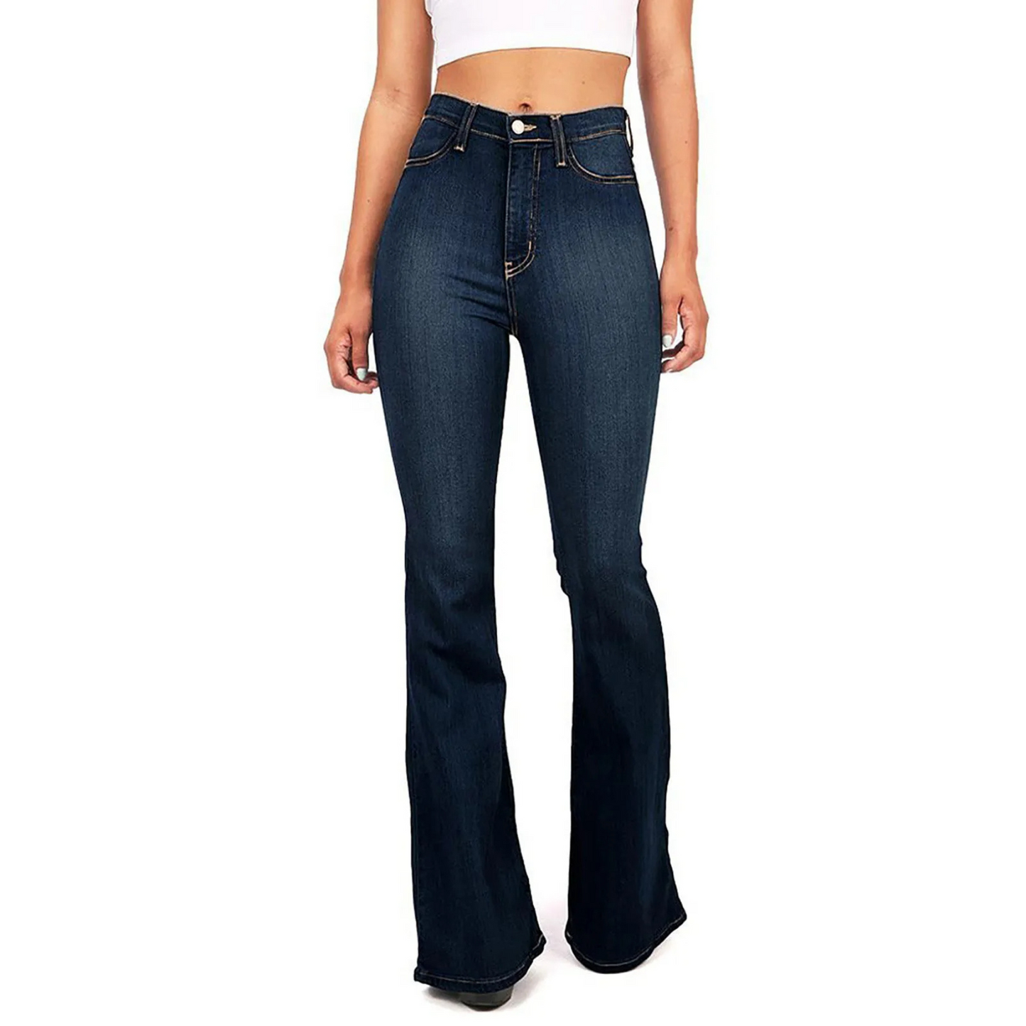 Hoge-taille flared damesjeans – Retrolook & comfort