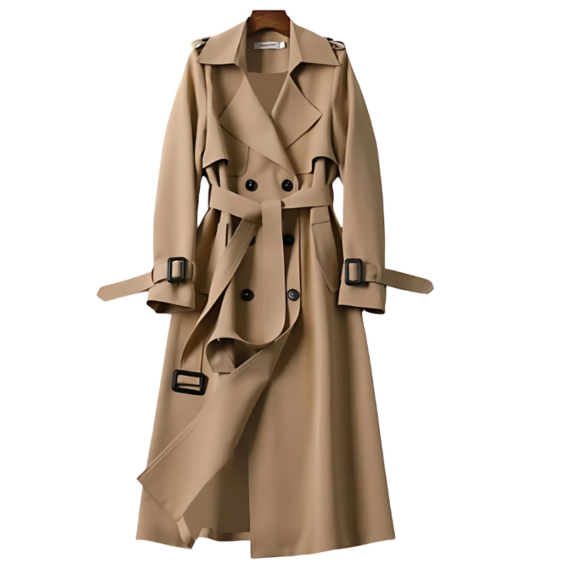 Elegante Double-Breasted Trenchcoat voor Dames – Perfect voor Herfst & Winter