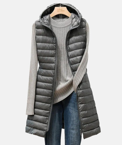 Licht Gewatteerde Lange Damesjas – Casual en Modern voor de Winter