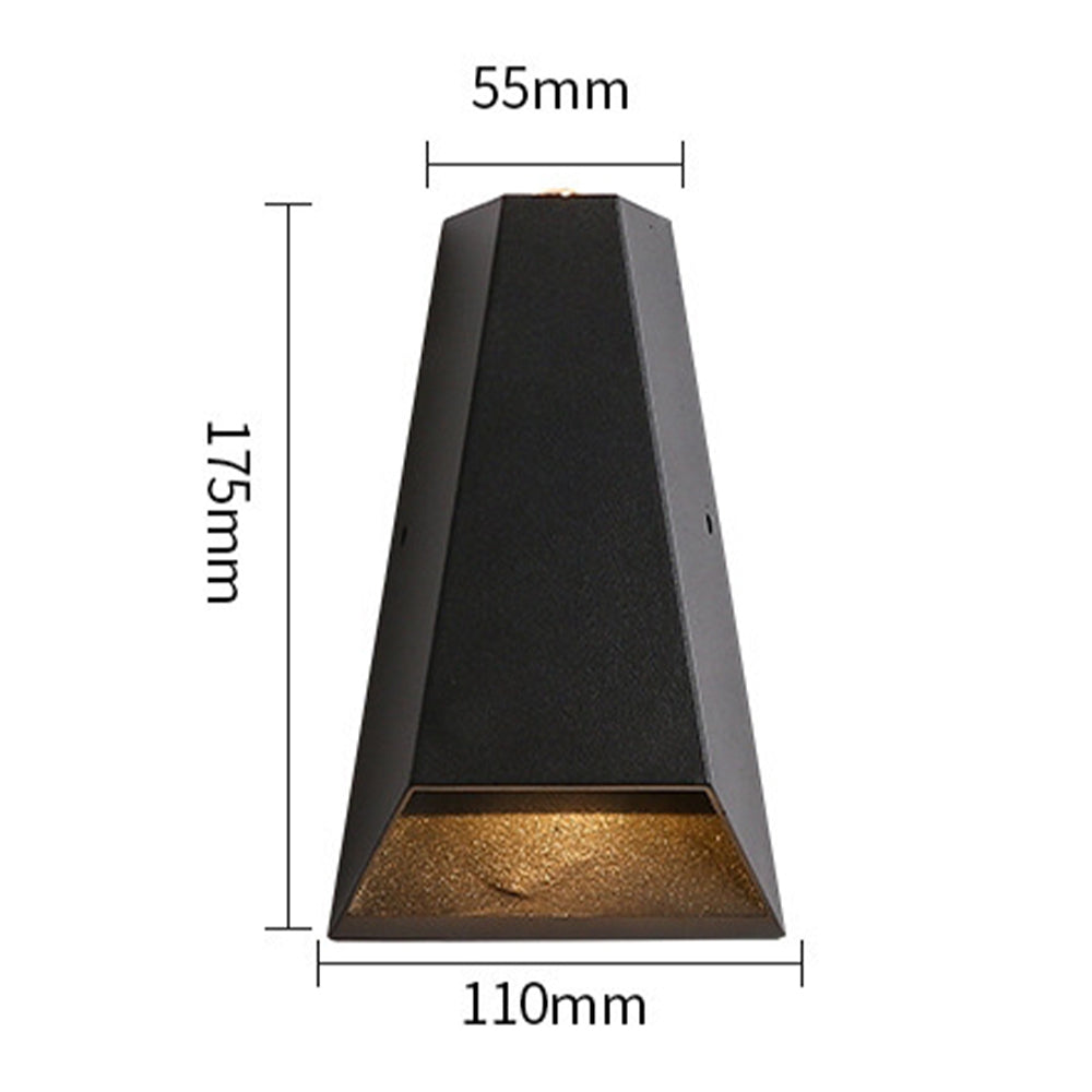 IP65 Geometric Modern Aluminum Black LED Outdoor Wall Lights