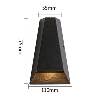 IP65 Geometric Modern Aluminum Black LED Outdoor Wall Lights
