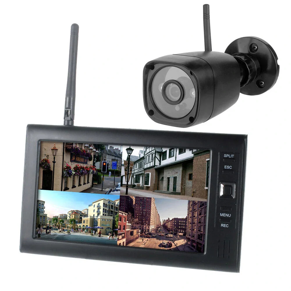 Draadloze Beveiligingscamera – 7" Monitor & Nachtzicht Buiten