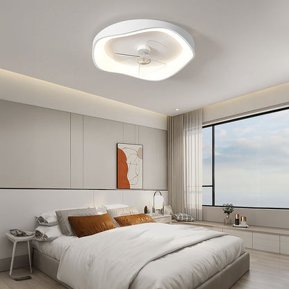 Modern Minimalism Iron White Design Ceiling Fan With Light