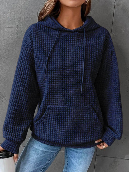 Dames Wafelgebreide Hoodie - Comfortabel en Casual