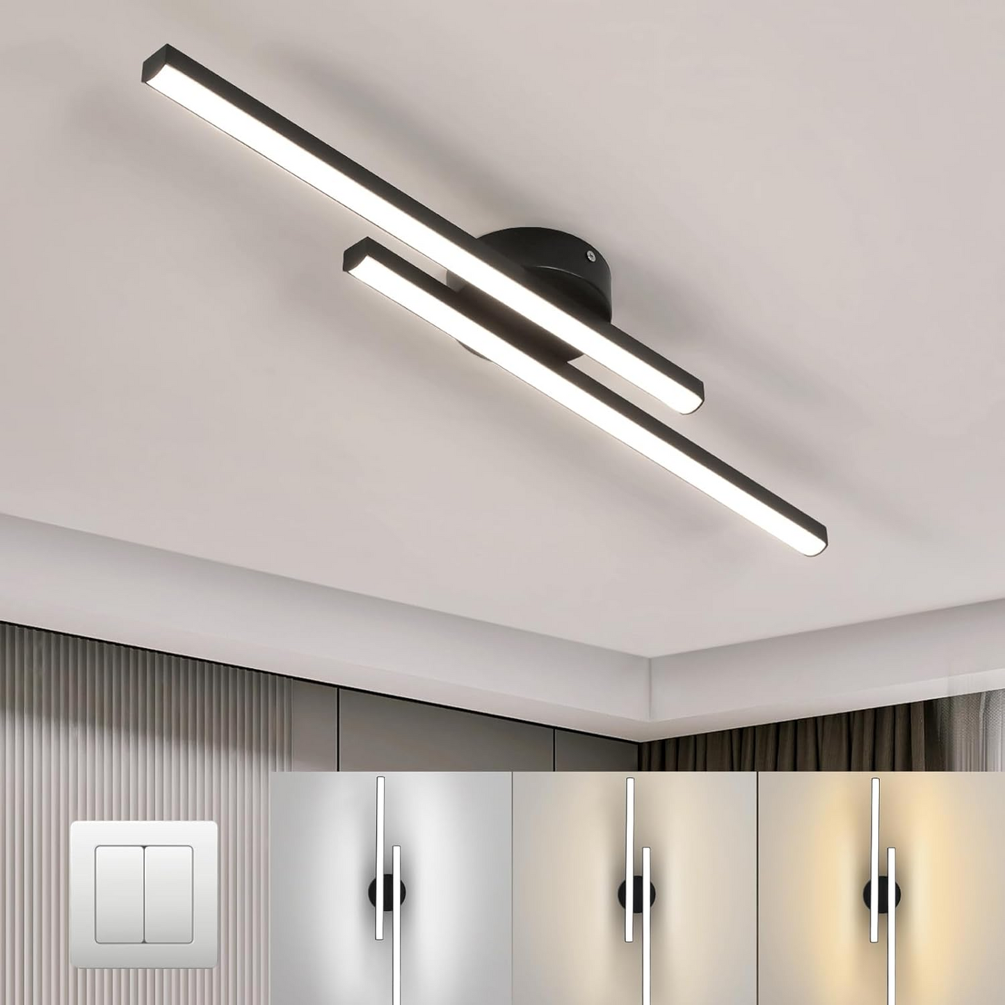 Moderne Aluminium LED Plafondlamp – Minimalistisch Semi-Flush Design voor Woonkamer of Hal