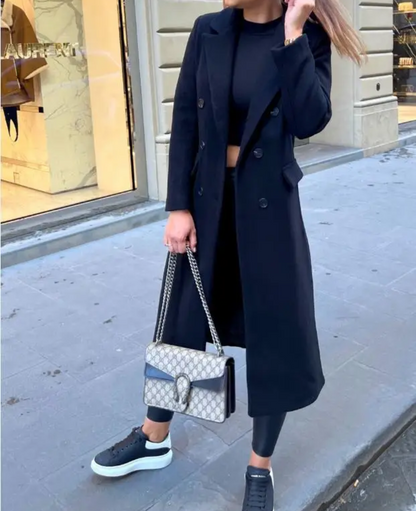Lange Elegante Getailleerde Trenchcoat voor Dames | Perfect voor Herfst en Winter