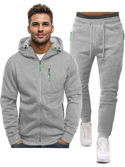 Heren Trainingspak 2-Delig – Sportieve Pullover met Lange Mouwen en Joggingbroek
