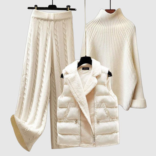 Dames 3-Delige Gebreide Set - Comfortabel en Stijlvol