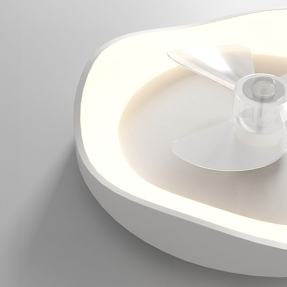 Modern Minimalism Iron White Design Ceiling Fan With Light