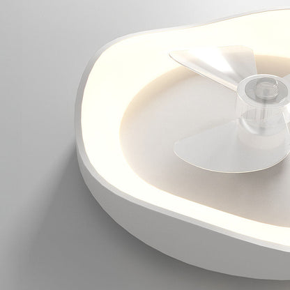 Modern Minimalism Iron White Design Ceiling Fan With Light