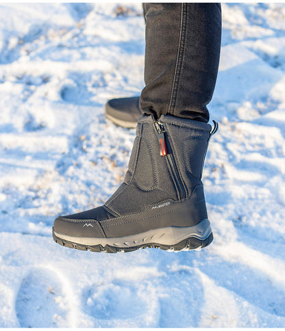 Dames Winter Laarzen met Zijrits - Waterdichte, Antislip, Duurzame Sneeuwlaarzen met Warme Voering