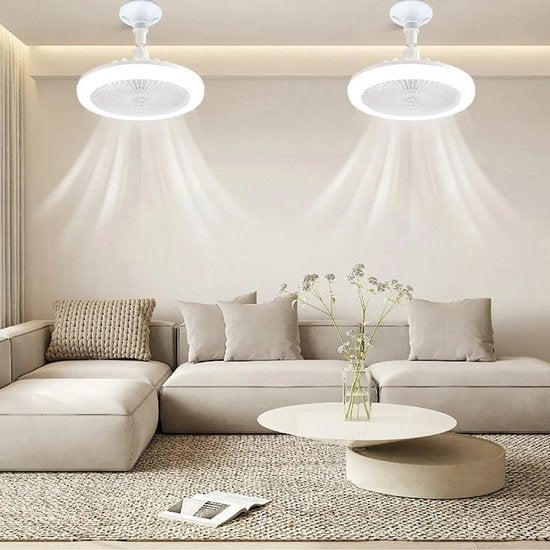 Deckenventilator mit Licht – Passt in jede Lampenfassung + Fernbedienung