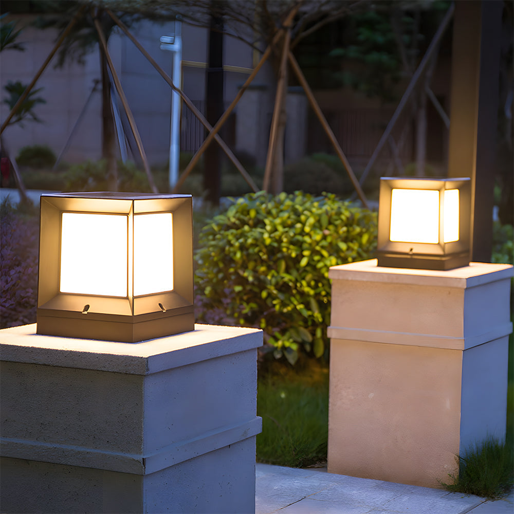 Modern Black Solar Power Outdoor Lantern LED Wall/Floor Lights