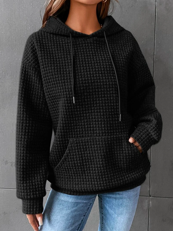 Dames Wafelgebreide Hoodie - Comfortabel en Casual