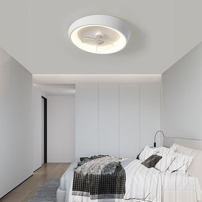 Modern Minimalism Iron White Design Ceiling Fan With Light