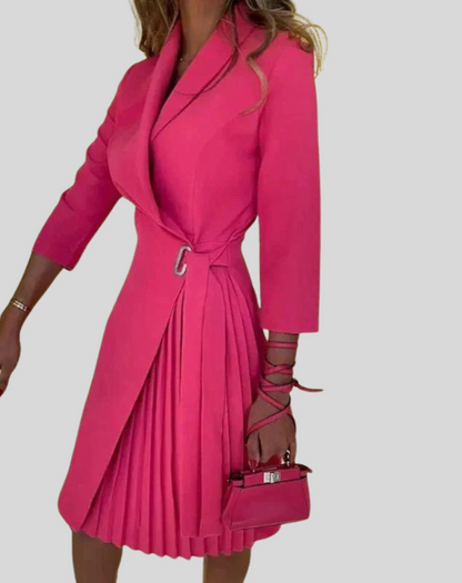 Dames Blazerjurk met Riem – Multicolor & Stijlvol met Halve Mouwen