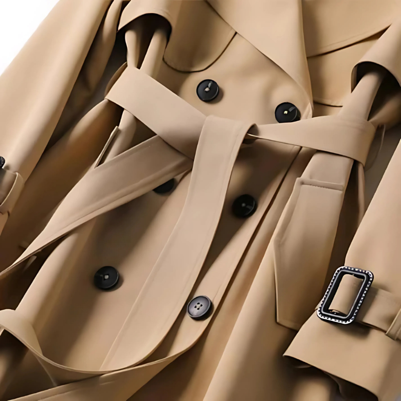 Elegante Double-Breasted Trenchcoat voor Dames – Perfect voor Herfst & Winter