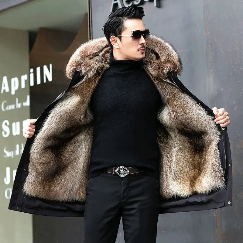 Lange Winterjacke mit Pelzkragen – Luxus Gefütterte Jacke für Extreme Kälte