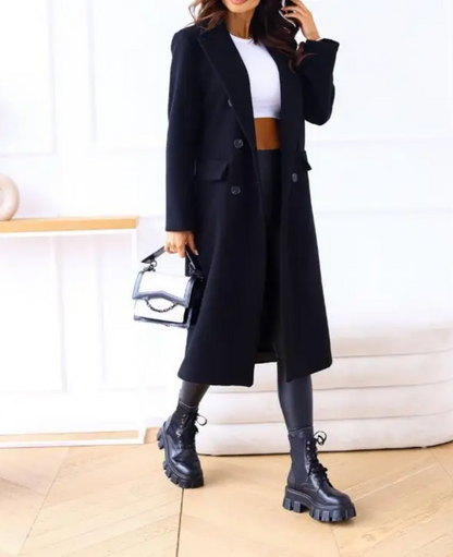 Lange Elegante Getailleerde Trenchcoat voor Dames | Perfect voor Herfst en Winter